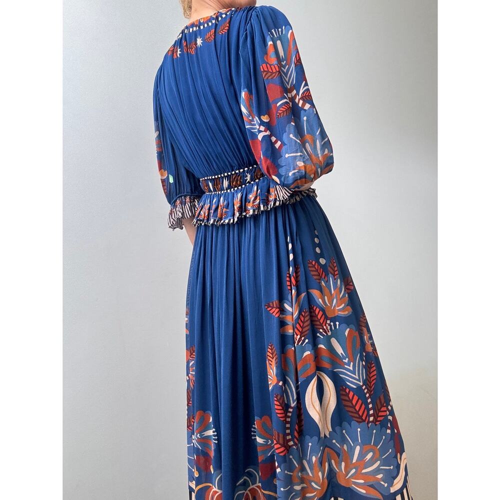 Farm Rio Nature Beauty Chiffon Geometric Maxi Dress - Picture 10 of 11